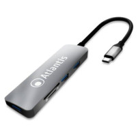 ADATTATORE ATLANTIS A04-TC_CR+HB da USB-C ad HUB USB3.0 (3 Porte) + Lettore Card Reader 8 in 1