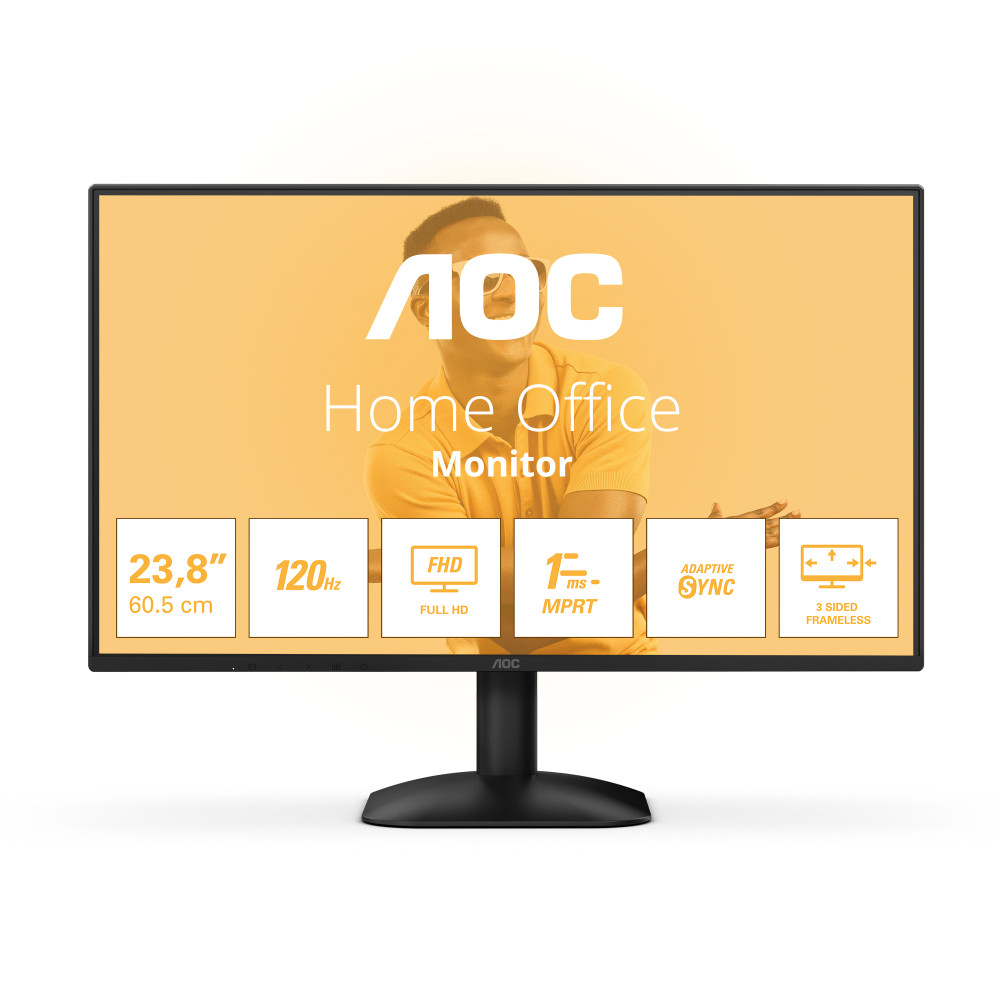 MONITOR AOC LED 23.8'' Wide 24B31H IPS 1920x1080 120HZ 4ms 300cd/mq 1.500:1 VGA HDMI