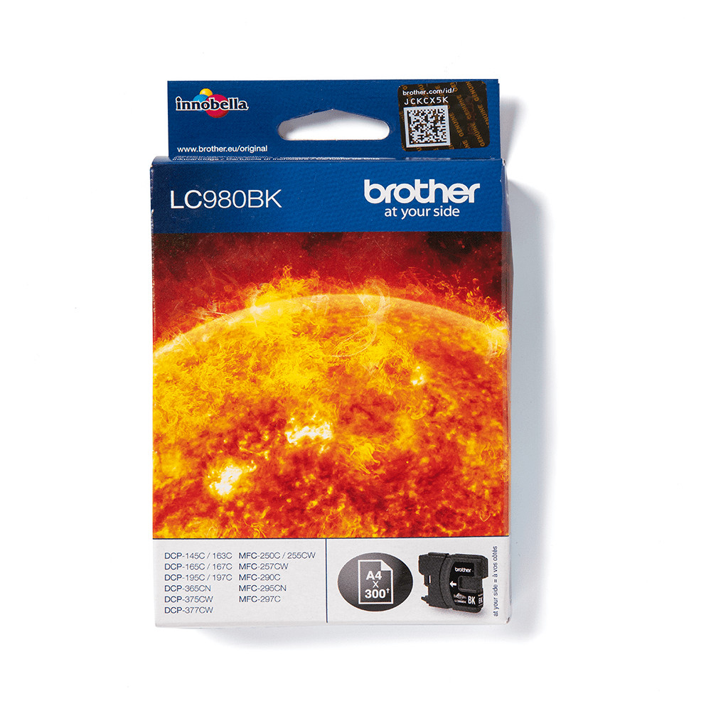 ORIGINAL Brother Cartuccia d'inchiostro nero LC980BK LC-980 ~300 Seiten