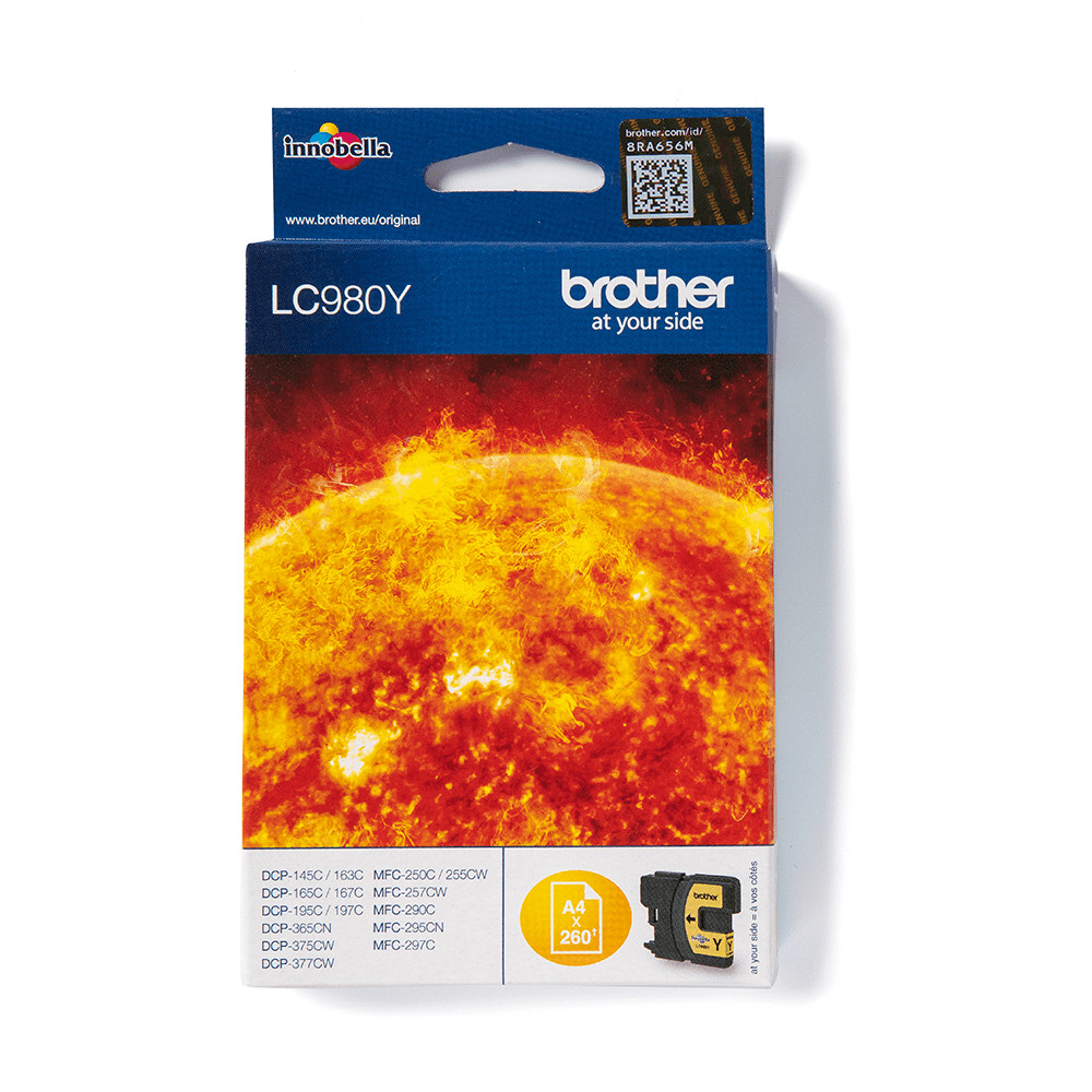 ORIGINAL Brother Cartuccia d'inchiostro giallo LC980Y LC-980 ~260 Seiten