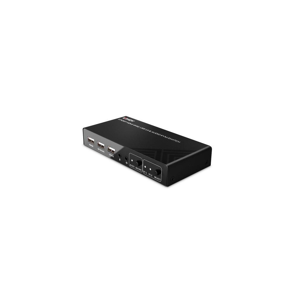 Switch LINDY KVM HDMI 4K60, USB 2.0 & Audio, 2 Porte - 32809