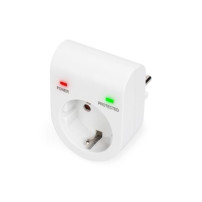 ADATTATORE DIGITUS PRESA TEDESCA BIPOLARE(SCHUKO) CON PROTEZIONE CONTRO GLI SBALZI APPROVATA TÜV-GS,CE-LVD, DN95400