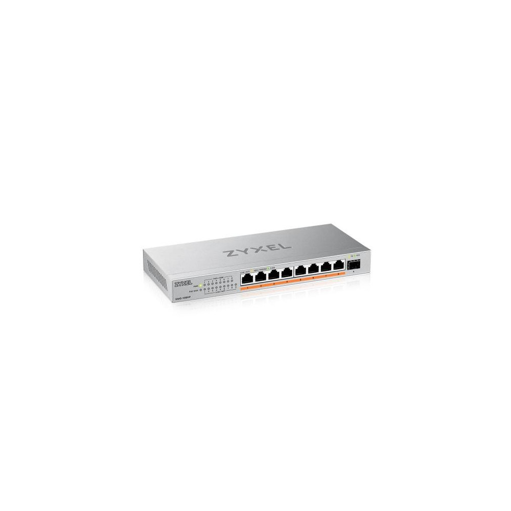 XMG-108HP - Switch Unmanaged, 8 Porte 2.5GbE PoE (erogazione fino a 100W), 1 porta 10GbE SFP+, Desktop / XMG-108HP-EU0101F