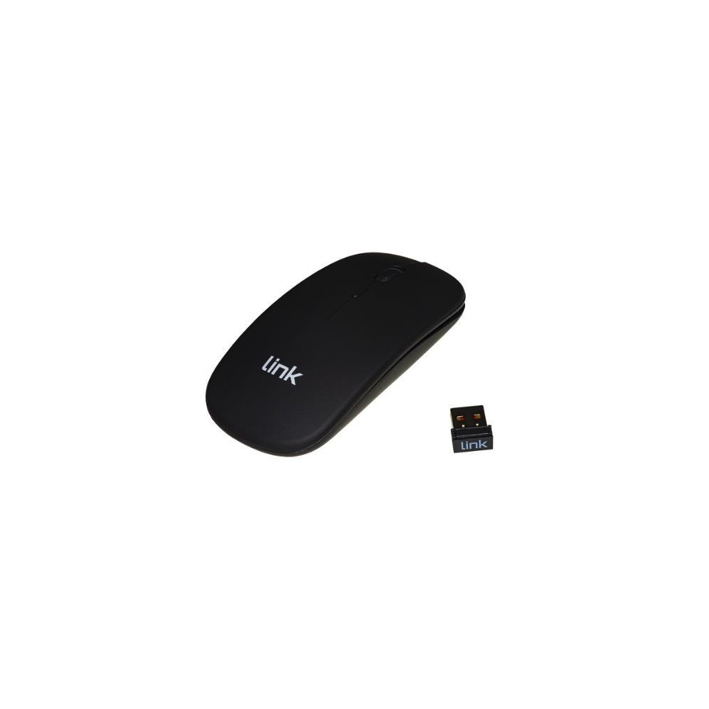 MOUSE LINK WIRELESS CON SENSORE OTTICO E RICEVITORE USB, CON BATTERIE RICARICABILI INTEGRATE DPI 1600, NERO, LKMOS34