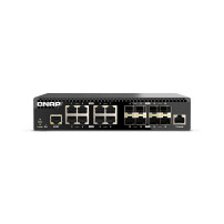 QNAP SWITCH Management 16 port of 10GbE port speed, 8 port SFP+, 8 port  10gbE RJ45, half-rackmount design QSW-M3216R-8S8T