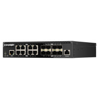 QNAP SWITCH Management 16 port of 10GbE port speed, 8 port SFP+, 8 port  10gbE RJ45, half-rackmount design QSW-M3216R-8S8T