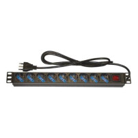 MULTIPRESA LINK DA RACK 19" 9 PRESE UNIVERSALI CON INTERRUTTORE SPINA ITALIANA 16A LK10053