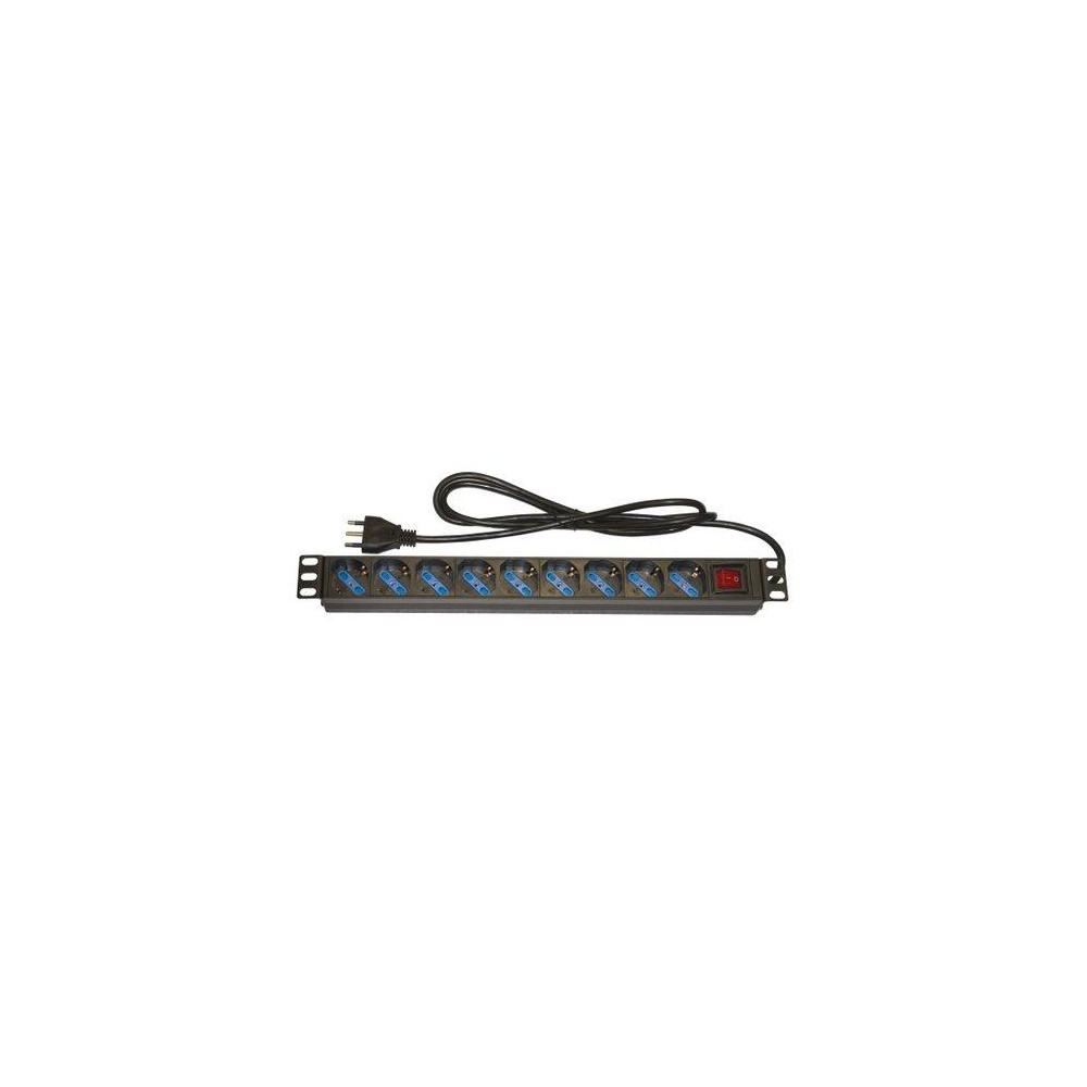 MULTIPRESA LINK DA RACK 19" 9 PRESE UNIVERSALI CON INTERRUTTORE SPINA ITALIANA 16A LK10053