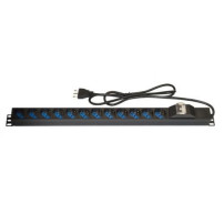 MULTIPRESA VERTICALE A 12 PORTE PER ARMADI RACK CON INTERRUTTORE MAGNETOTERMICO LK10057