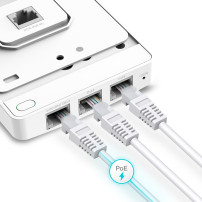 ACCESS POINT WIRELESS TP-LINK EAP615-Wall AX1800 Wall-Plate GIGABIT DUAL BAND WIFI6 4P GIGA RJ45, MU-MIMO,2ANT.INT OMADA SDN