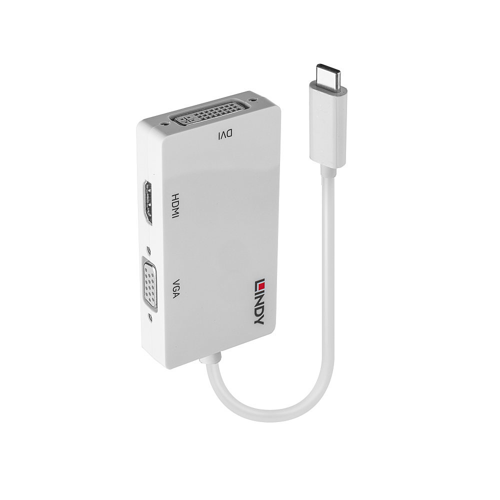 ADATTATORE LINDY USB "C" MASCHIO a HDMI, DVI o VGA 39912