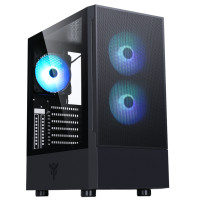 CASE ITEK M.TOWER "SIISBE 3.0" GAMING  USB3, 3*12cm fan ARGB, Trasp Wind, -  ITGCASIB30