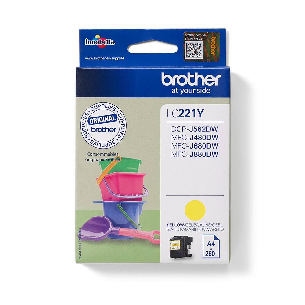 ORIGINAL Brother Cartuccia d'inchiostro giallo LC221Y LC-221 ~300 Seiten 3,9ml