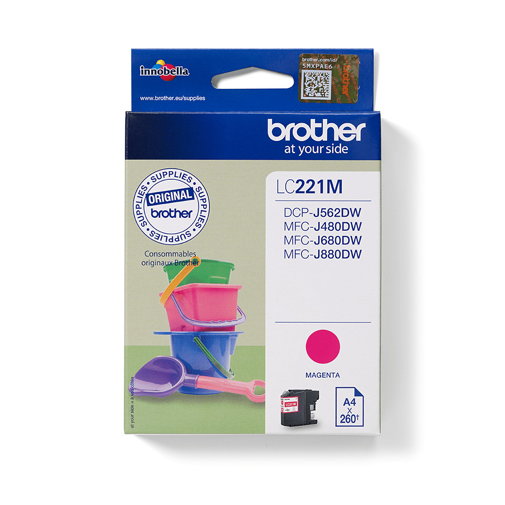 ORIGINAL Brother Cartuccia d'inchiostro magenta LC221M LC-221 ~300 Seiten 3,9ml