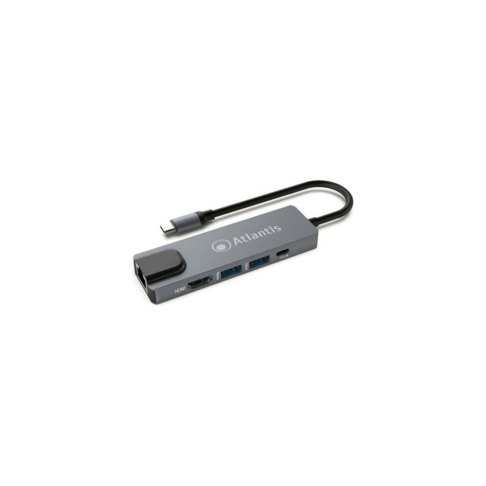 MINI DOCKING ATLANTIS A04-TC_LANHD+PU IN: 1xUSB-C OUT: 1xHDMI 1.4; 1xGigabit Lan; 2xUSB3.0; 1xUSB-C 1920x1080@60Hz 18cm