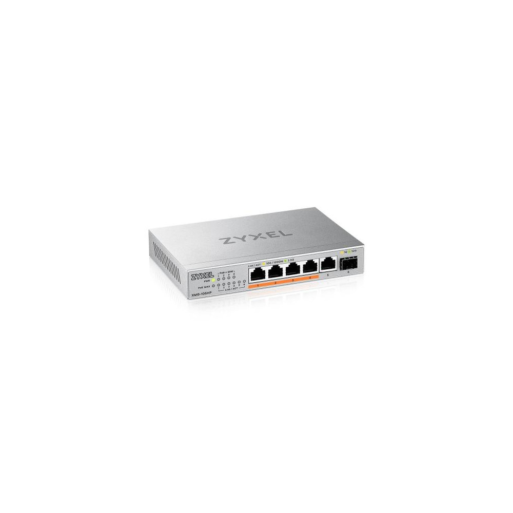 XMG-105HP - Switch Unmanaged, 5 Porte 2.5GbE PoE (erogazione fino a 70W), 1 porta 10GbE SFP+, Desktop / XMG-105HP-EU0101F