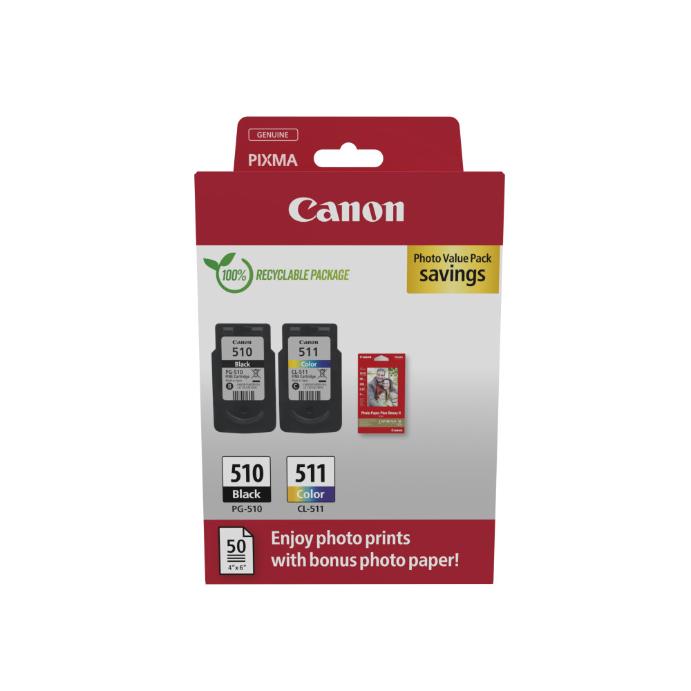 INK CANON PG510/CL511 CMYK+ CARTA F OTO  IP2700, MP230, MP252, MP272,