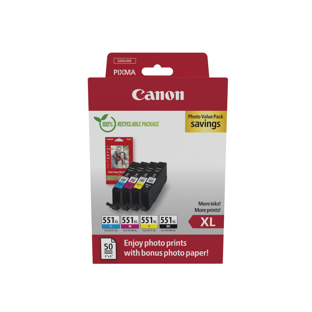 INK CANON CLI-551XL Ink Cartridge C/M/Y/BK - 6443B008