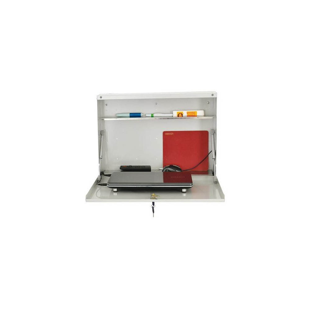 Armadietto di sicurezza da Parete, porta Notebook/Tablet fino a 19", con 2 pistoni a gas, vano per cablaggio e alimentatore