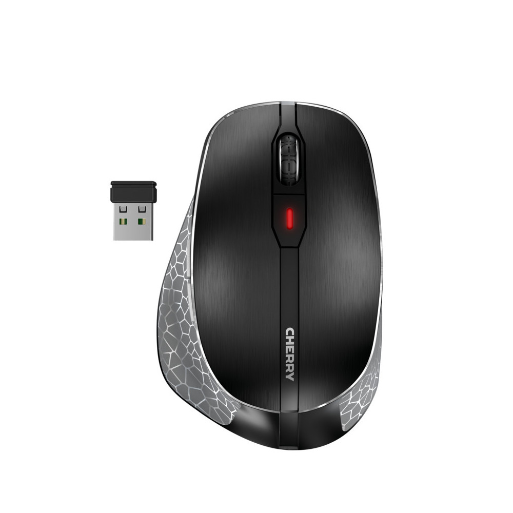 Mouse Cherry MW 8C ERGO - (JW-8600)- ergonomisch - optisch - 6 Tasten - kabellos - 2.4 GHz, Bluetooth 4.0 - kabelloser Empfänger