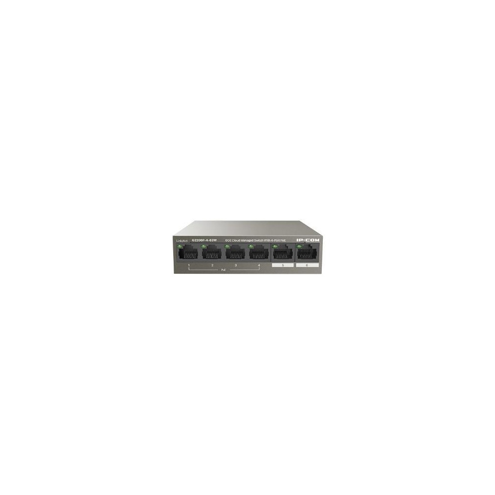 SWITCH POE IP-COM G2206P-4-63W -4 × porte Ethernet Base-T 10/100/1000 PoE, 2 porte uplink 10/100/1000,estens.di rete fino a 250m