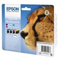 ORIGINAL Epson Multipack nero / ciano / magenta / giallo C13T07154012 T0715 ~1255 Seiten 4 cartucce: T0711 + T0712 + T0713 + T07