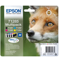 ORIGINAL Epson Multipack nero / ciano / magenta / giallo C13T12854012 T1285 ~820 Seiten 4 cartucce d'inchiostro: T1281 + T1282 +