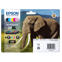 ORIGINAL Epson Multipack nero / ciano / magenta / giallo / ciano (chiaro) / magenta (chiaro) C13T24384011 24 XL ~4200 Seiten 6 c