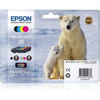 ORIGINAL Epson Multipack nero / ciano / magenta / giallo C13T26164010 26 ~1120 Seiten 4 cartucce d'inchiostro: T2601 + T2612 + T