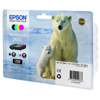 ORIGINAL Epson Multipack nero / ciano / magenta / giallo C13T26364010 26 XL ~2500 Seiten 4 cartucce d'inchiostro XL: T2621 + T26