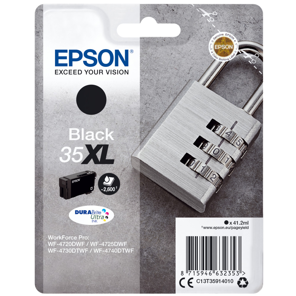 ORIGINAL Epson Cartuccia d'inchiostro nero C13T35914010 35XL ~2600 Seiten 41,2ml