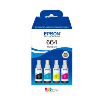 ORIGINAL Epson Multipack nero / ciano / magenta / giallo C13T664640 664 ~27000 Seiten 70ml 664 EcoTank 4-colour Multipack