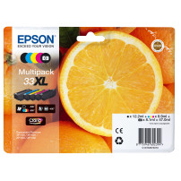 ORIGINAL Epson Multipack nero / ciano / magenta / giallo / Nero (Foto) C13T33574011 33 XL ~2880 Seiten 5 Cartucce d'inchiostro: 
