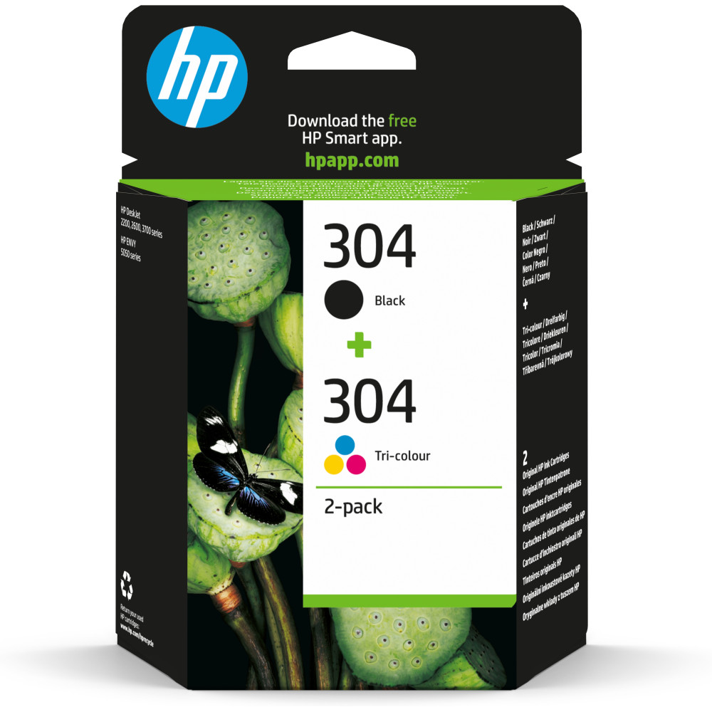 ORIGINAL HP Multipack nero / differenti colori 3JB05AE 304 ~220 Seiten