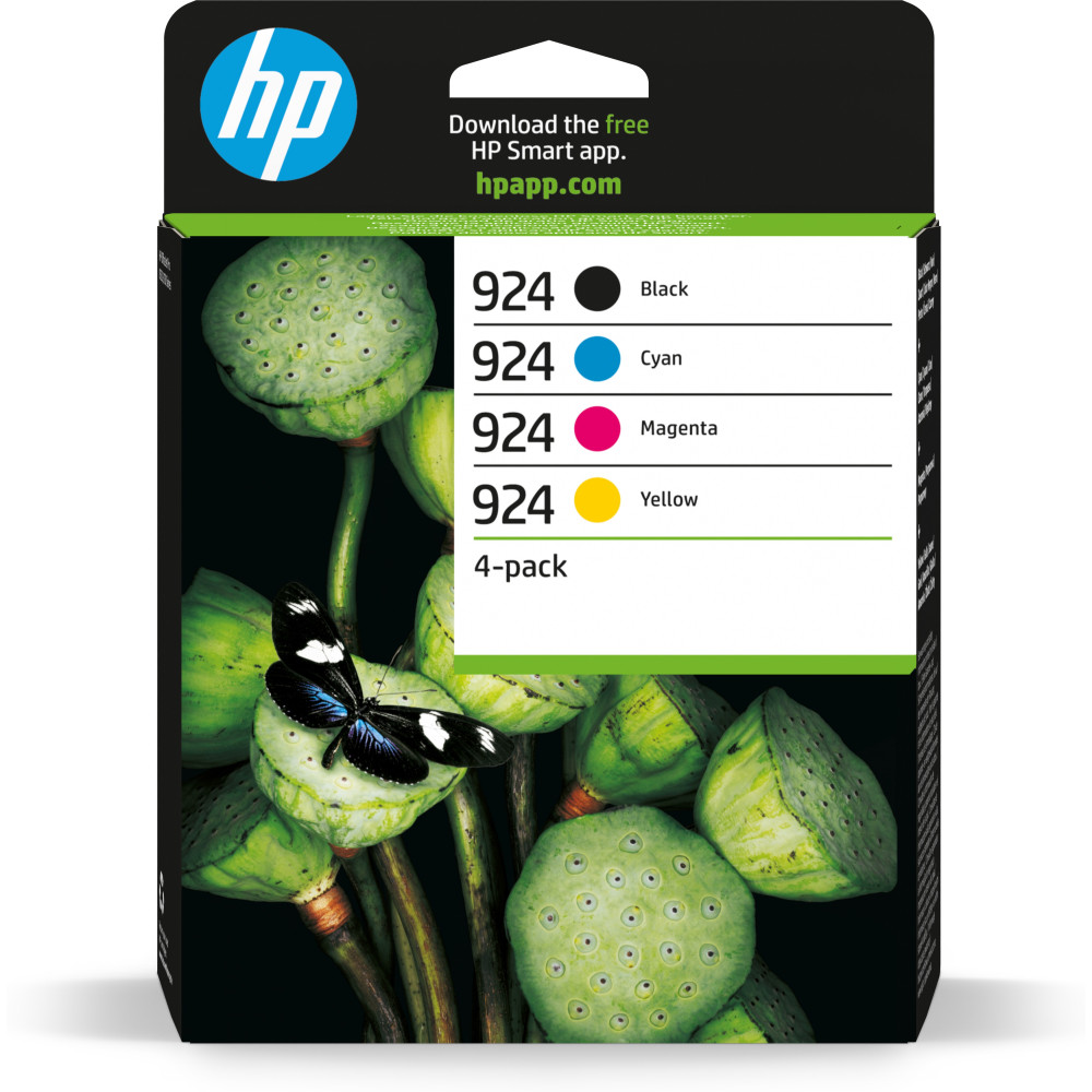 ORIGINAL HP Multipack nero / ciano / magenta / giallo 6C3Z1NE 924 ~1700 Seiten Confezione da 4 cartucce di inchiostro CMYK origi