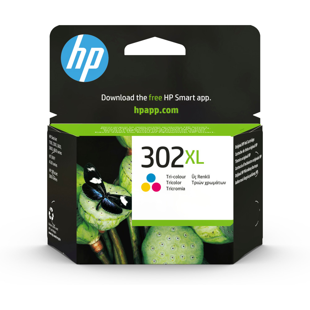 ORIGINAL HP Cartuccia d'inchiostro differenti colori F6U67AE 302 XL ~300 Seiten
