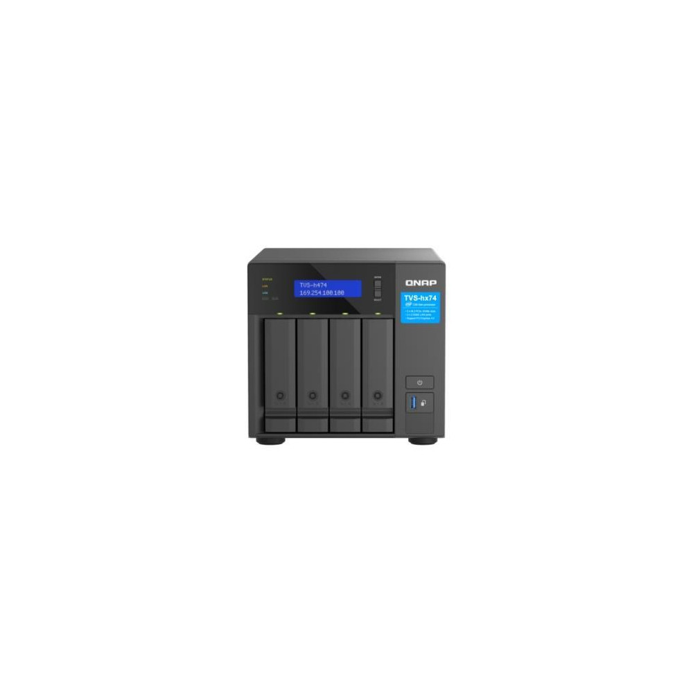 NAS TOWER QNAP HERO TVS-h474-PT-8G 4HD NOHDD 2.5"/3.5"+ 2x M.2 PCIe 2x2.5GbE 8GB DDR4 RAM HDMI Intel Pentium Gold G7400 250W
