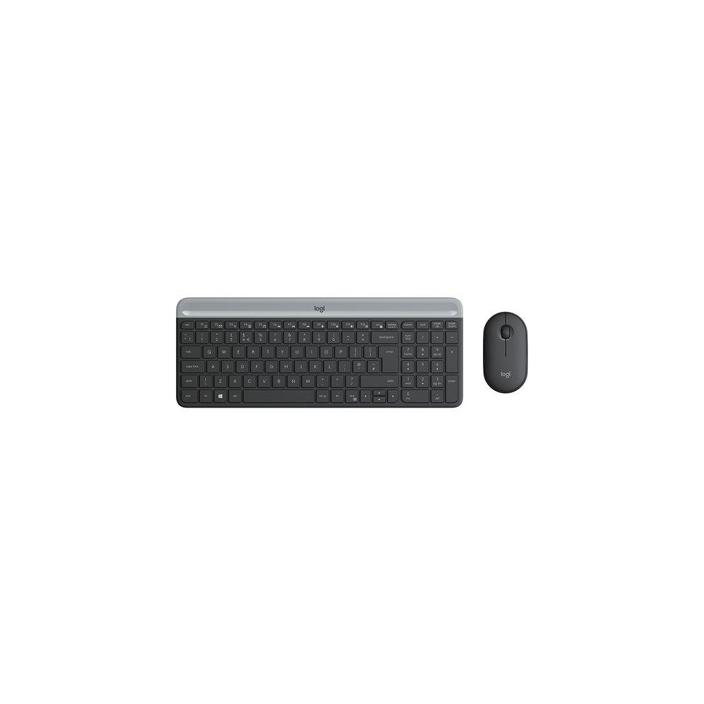 TASTIERA LOGITECH+MOUSE Wireless Desktop MK470 COMBO USB ULTRASOTTILI Colore GRAFITE 920-009196