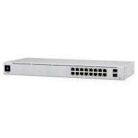 UBIQUITI SWITCH USW-16-POE-EU 16 PORTE LAN GIGABIT di cui 8 Porte PoE Budget 42W + 2 Porte 1G SFP L2