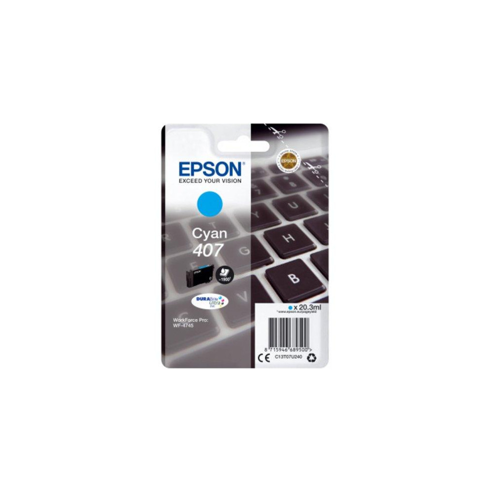 ORIGINAL Epson Cartuccia d'inchiostro ciano C13T07U240 407 ~1900 Seiten 20,3ml