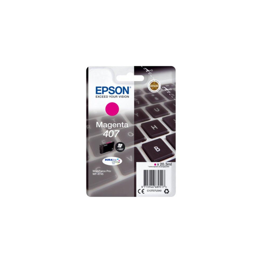 ORIGINAL Epson Cartuccia d'inchiostro magenta C13T07U340 407 ~1900 Seiten 20,3ml