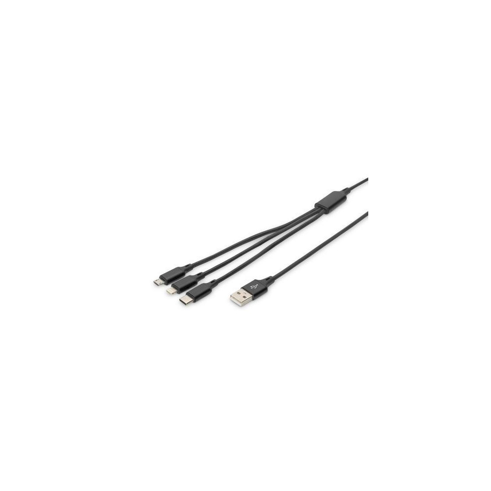 ADATTATORE DIGITUS CAVO DI RICARICA 3 IN 1, USB A, LIGHNING+MICRO USB+USB-C
