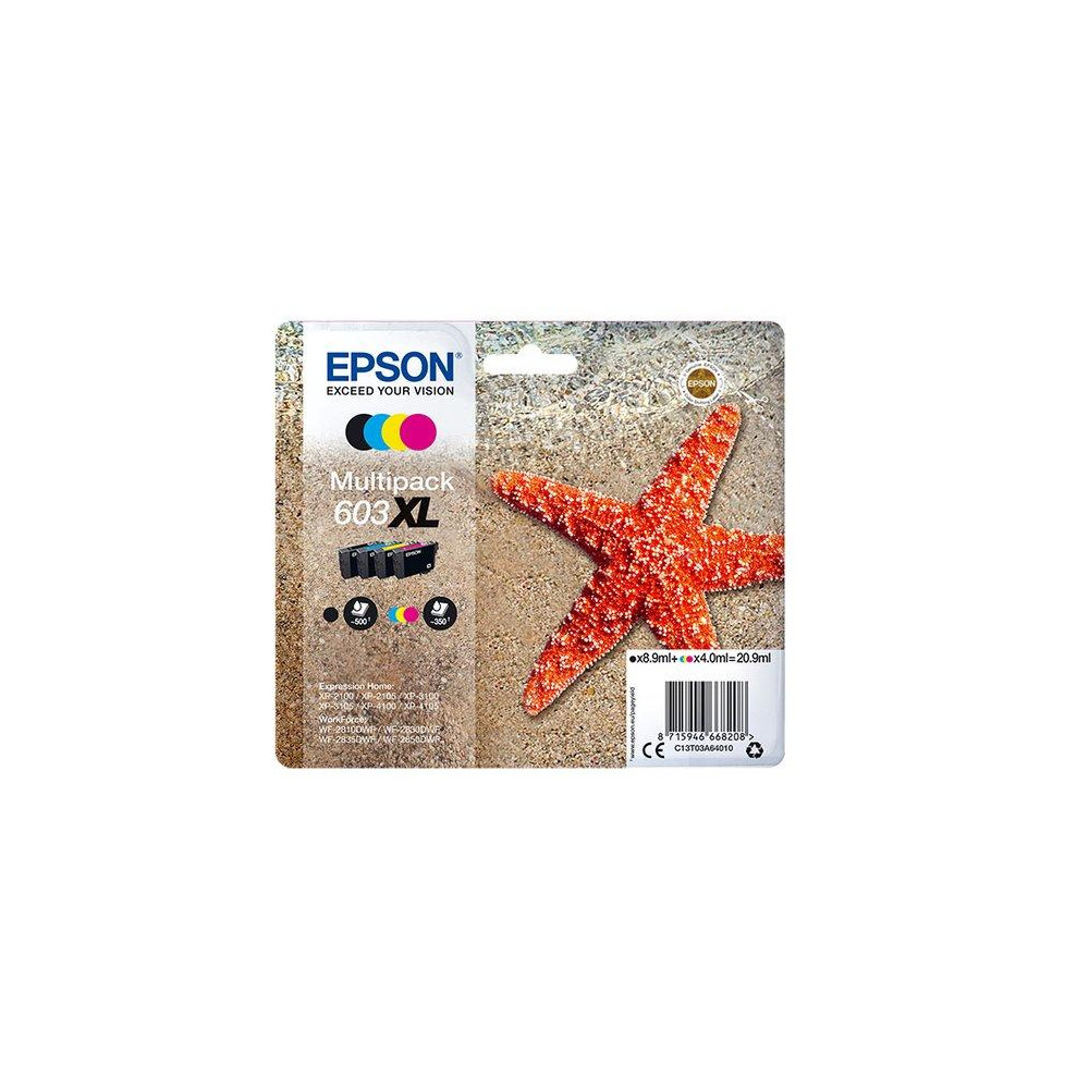 ORIGINAL Epson Multipack nero / ciano / magenta / giallo C13T03A64010 603XL ~1550 Seiten