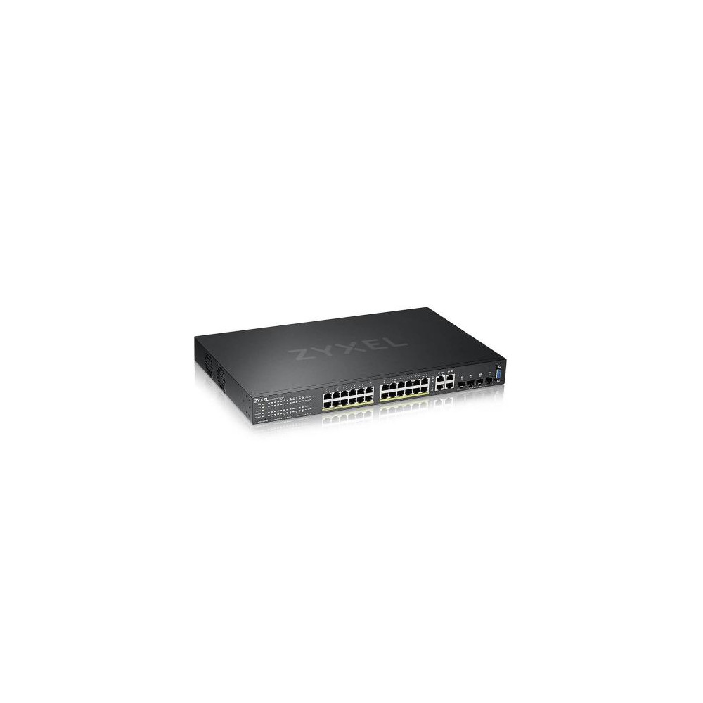 SWITCH ZYXEL GS2220-28HP-EU0101F 24P Gigabit POE (fino a 375W)+4P (RJ-45/SFP) , IPv6, VLAN, Desktop/Rack Managed Layer 3 Lite