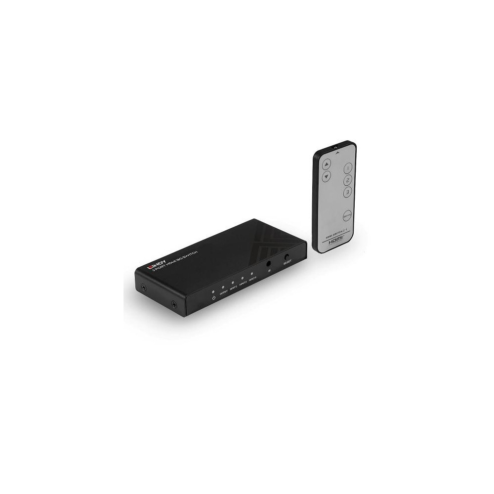 SWITCH LINDY HDMI 18G 4K,Bidirezionale 3 Porte con telecomando IR e funzione auto-switching - 38232