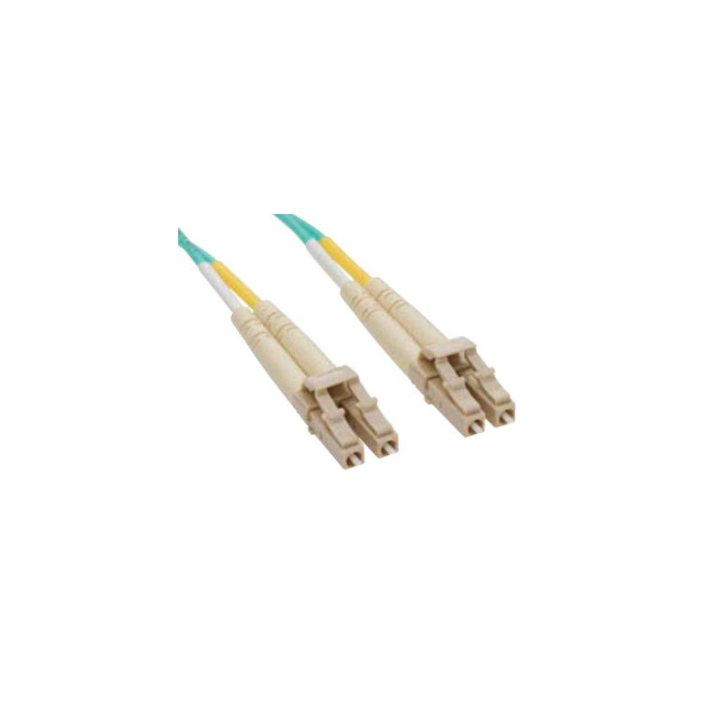 Bretella di connessione e permutazione a 2 fibre ottiche MULTIMODALI OM3 connett.LC-LC DUPLEX 5m guaina esterna LSZH IEC60332-1