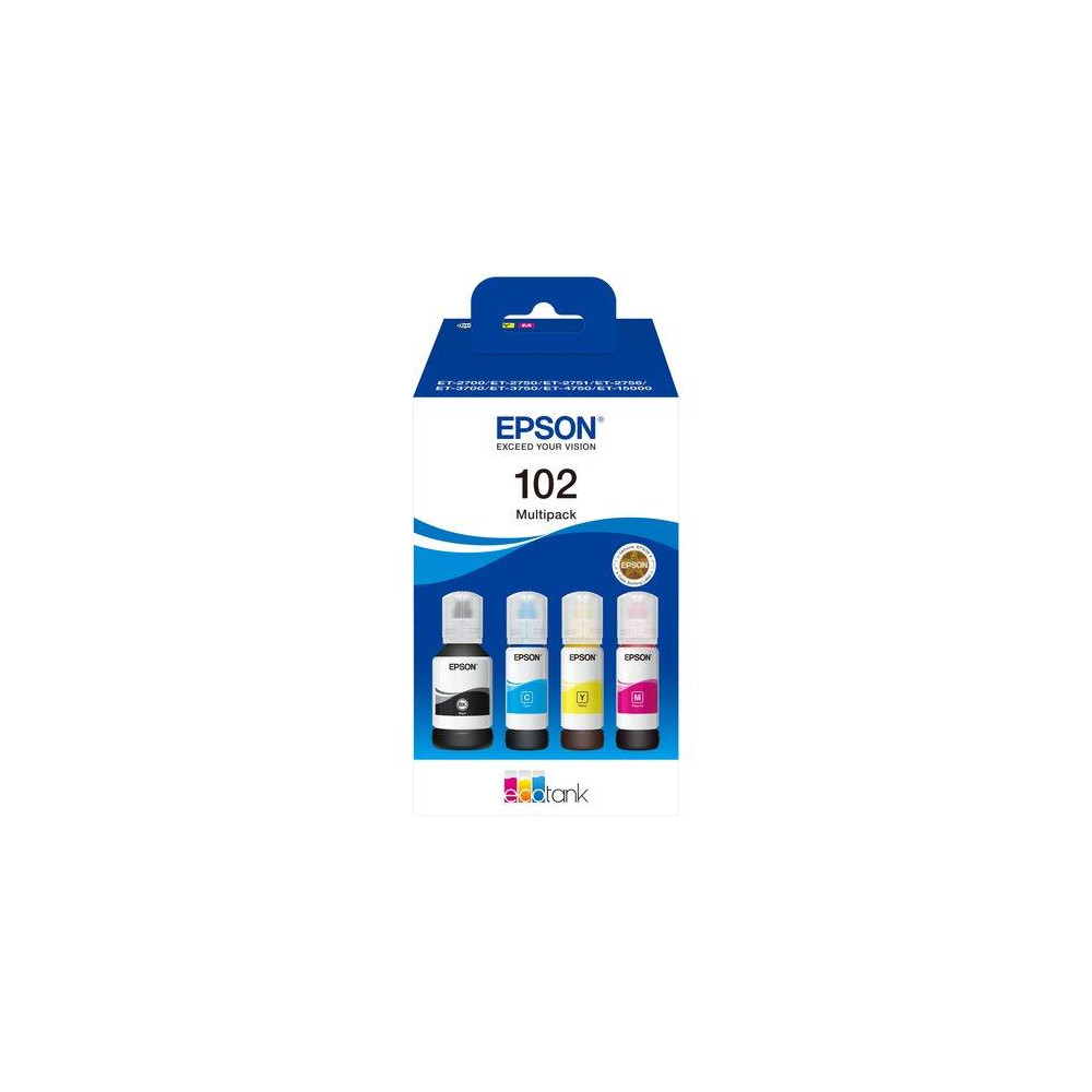 ORIGINAL Epson Multipack nero / ciano / magenta / giallo C13T03R640 102 ~21000 Seiten 70ml 102 EcoTank 4-colour Multipack