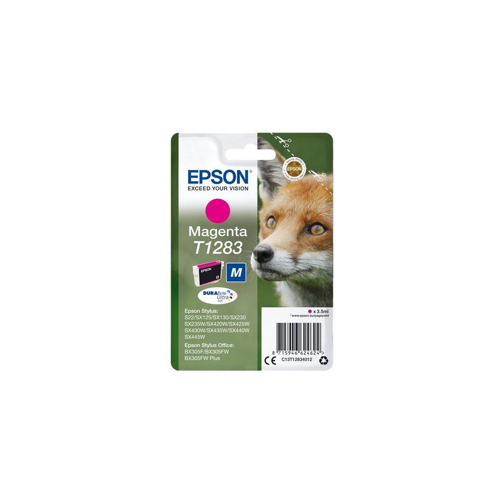 ORIGINAL Epson Cartuccia d'inchiostro magenta C13T12834012 T1283 ~140 Seiten 3,5ml