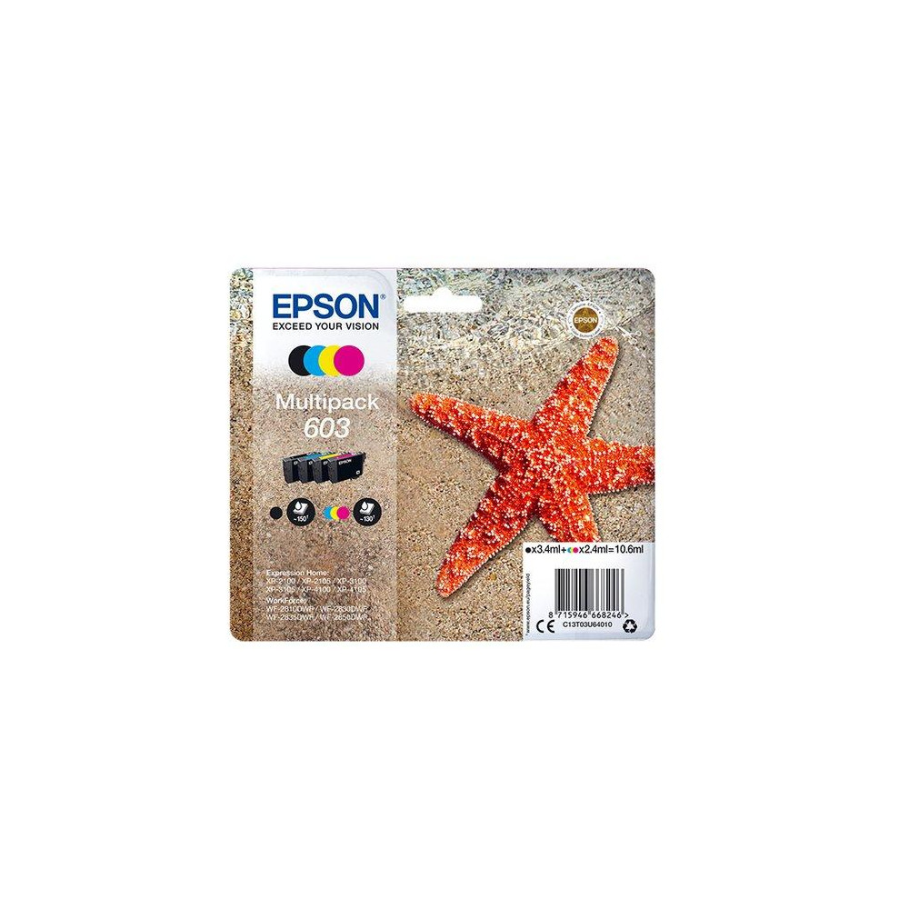 ORIGINAL Epson Multipack nero / ciano / magenta / giallo C13T03U64010 603 ~540 Seiten