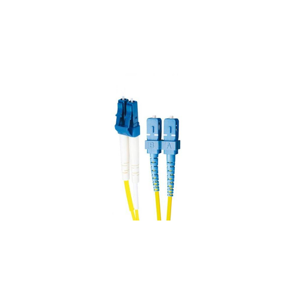 Bretella di conness. e permutaz. a 2 fibre ottiche MONOMODALE OS2 connett. LC DUPLEX/SC DUPLEX 2m guaina esterna LSZH IEC60332-1